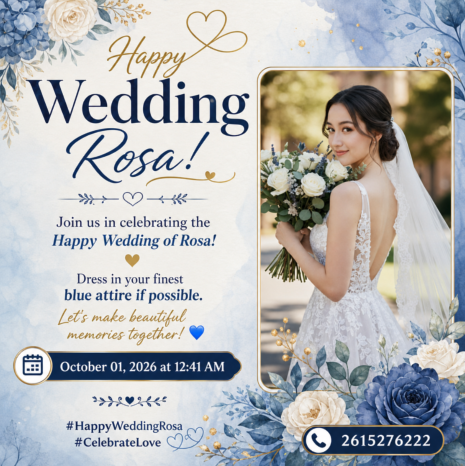 Wedding invitation created with PromoGen